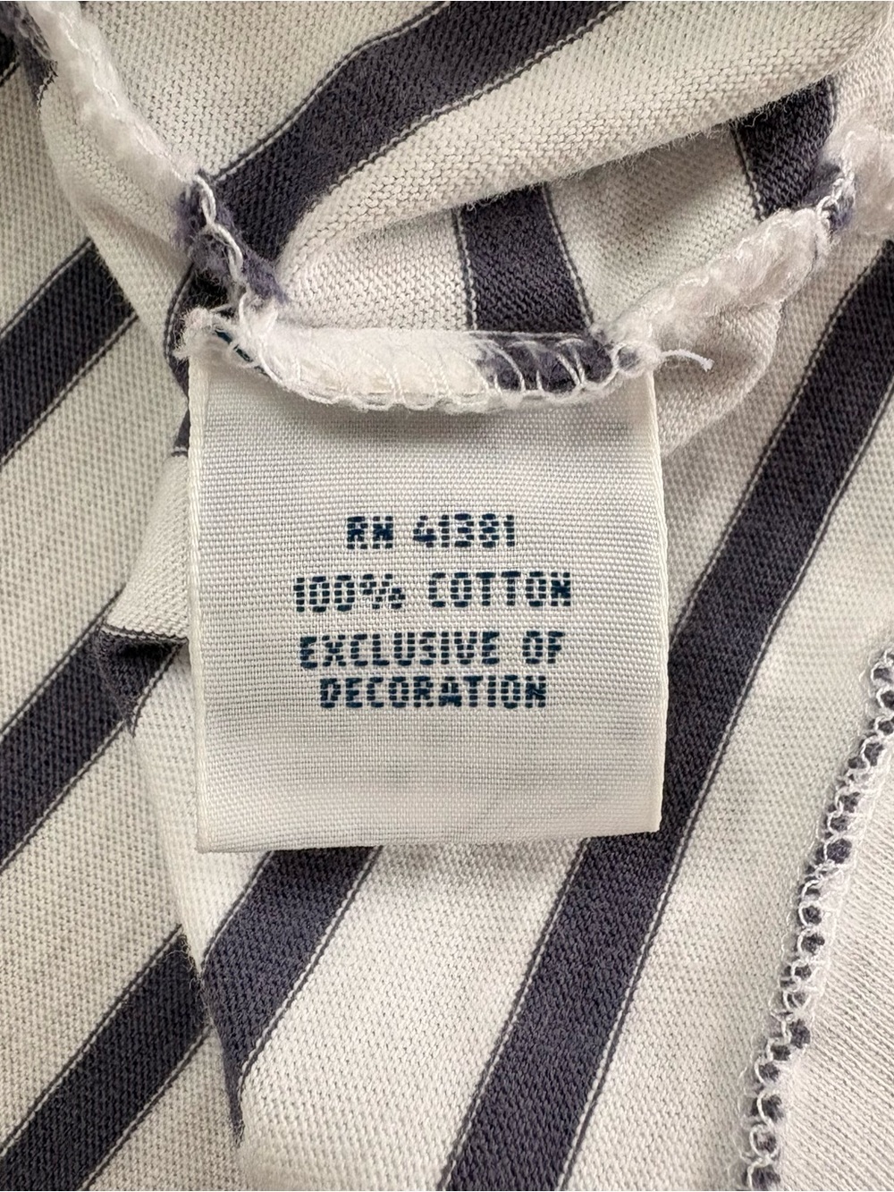 Polo Ralph Lauren Navy/ White Striped Crewneck Tee 100% cotton 3 XLT/ Tall - Picture 8 of 9